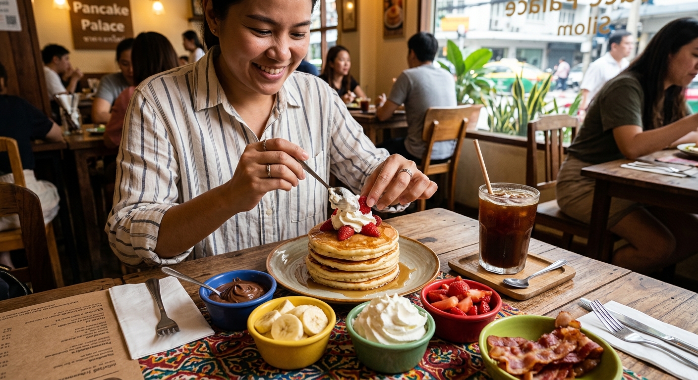 Breakfast near me — Craving the Best Breakfast Near Me in Silom? Fluffy Pancakes, Great Coffee & Gourmet Burgers Await!
