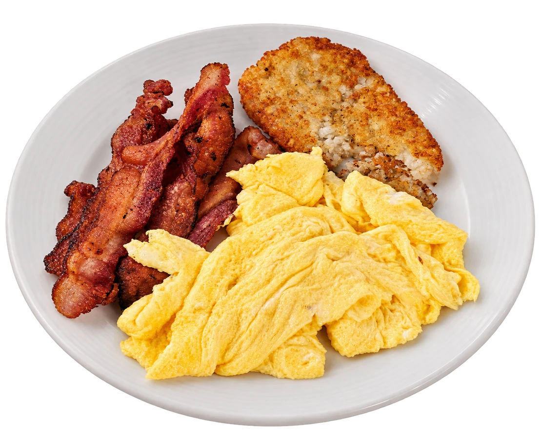 American breakfast with pancakes at Pancake Palace