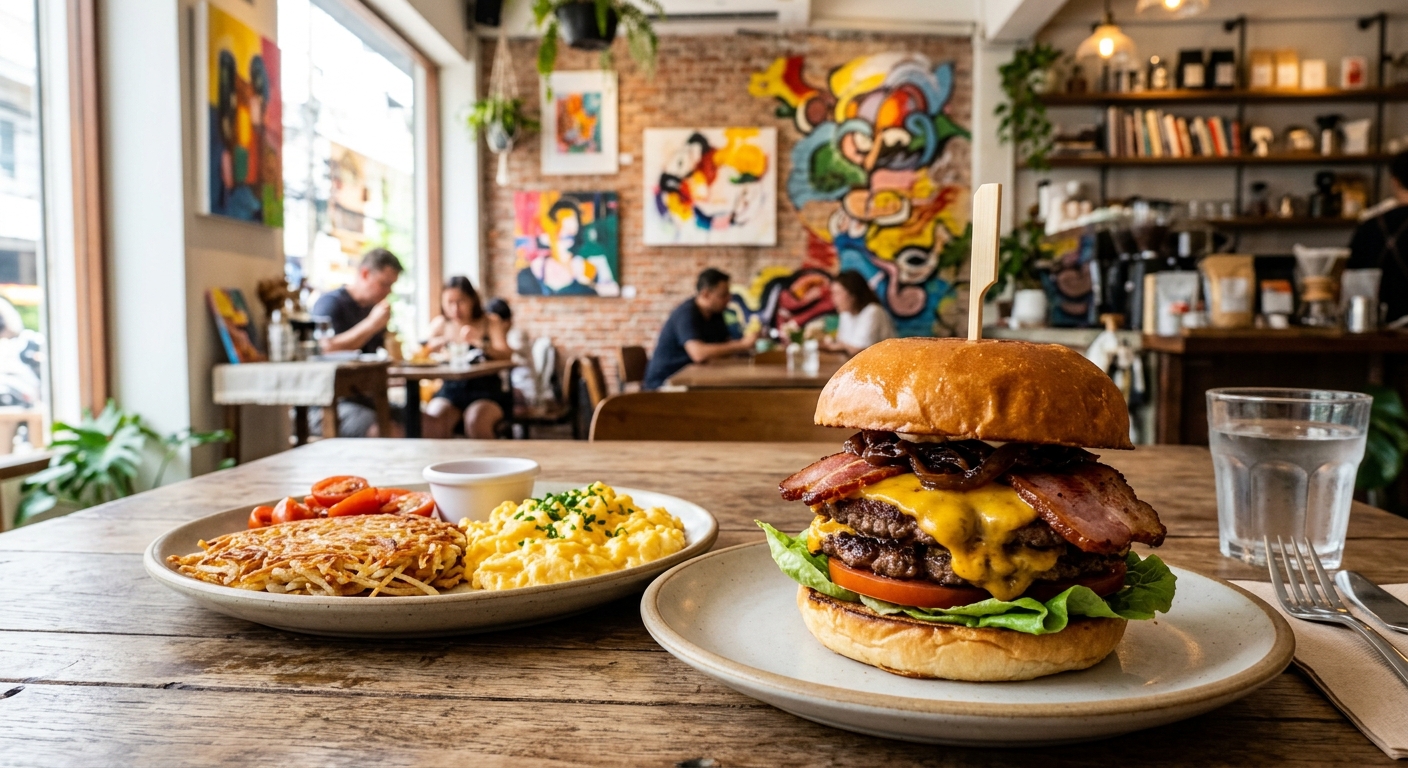 Breakfast near me — The Ultimate All-Day Breakfast in Silom: Pancakes, Fresh Coffee & Juicy Burgers at Pancake Palace