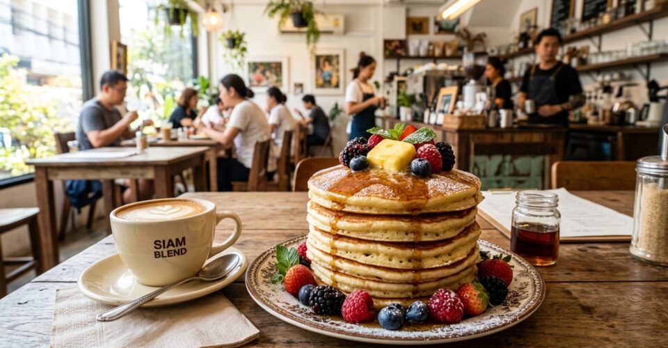 Breakfast near me — Craving Pancakes, Coffee, or a Juicy Burger? Welcome to Pancake Palace Silom!