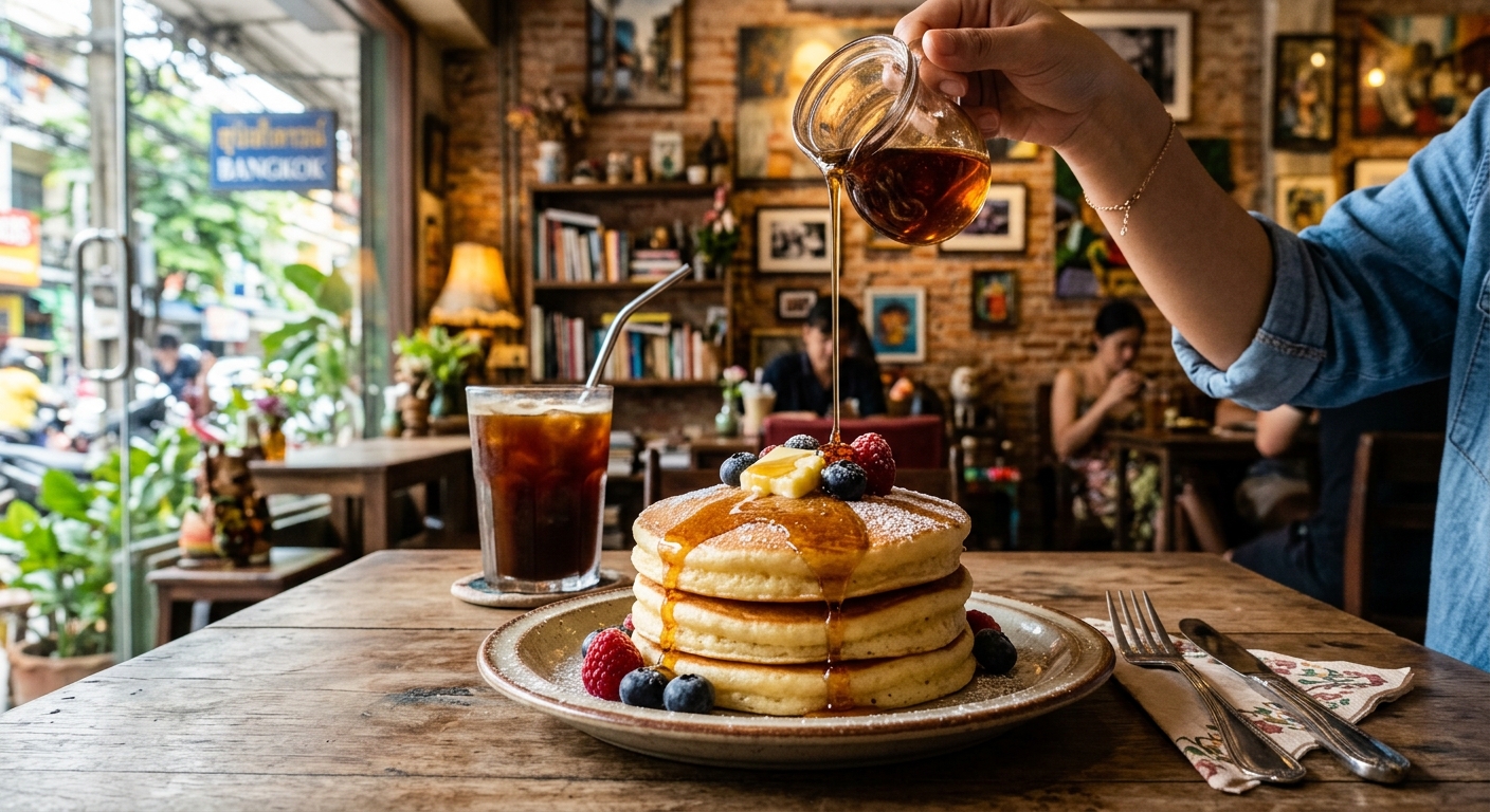 Breakfast near me — Craving the Best Breakfast Near Me in Silom? Fluffy Pancakes, Coffee, & Gourmet Burgers Await!