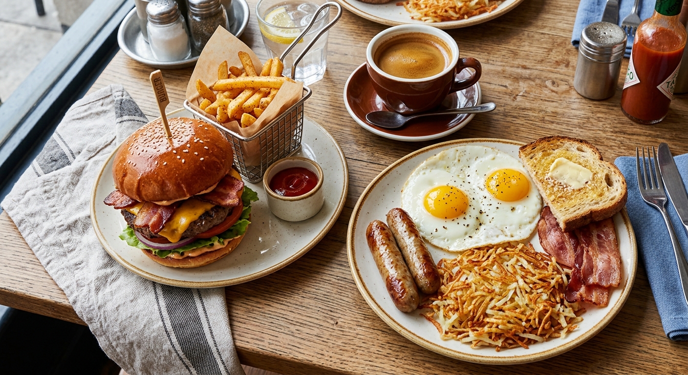 Breakfast near me — Craving the Best Breakfast Near Me in Silom? Pancakes, Fresh Coffee & Loaded Burgers Await!