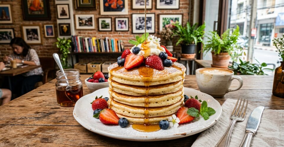 Pancake cafe — The Ultimate Silom Breakfast & Brunch Spot: Fluffy Pancakes, Fresh Coffee & Homemade Burgers at Pancake Palace