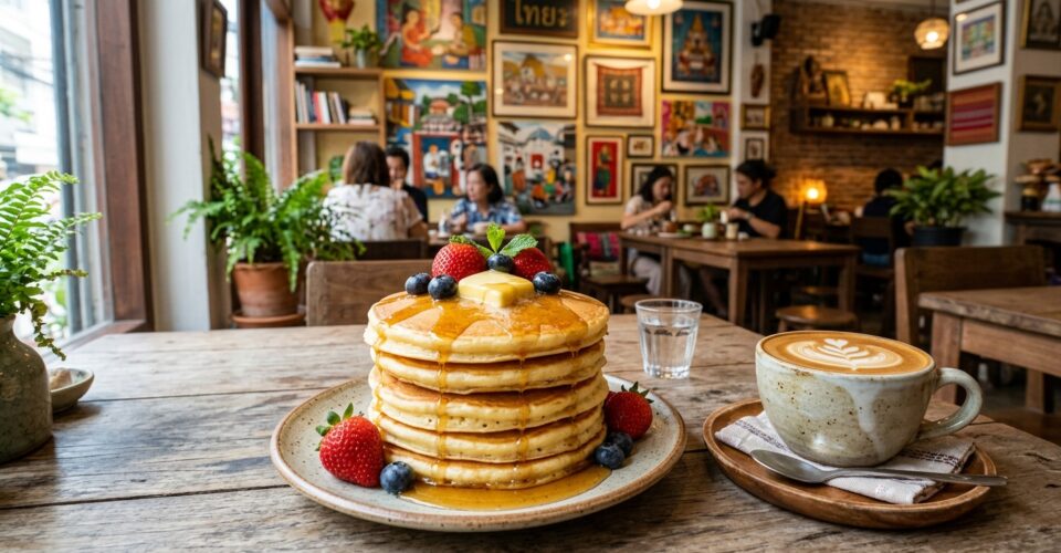 Pancake cafe — The Ultimate All-Day Pancake Cafe in Silom, Bangkok: Custom Stacks, Hot Coffee, & Juicy Burgers
