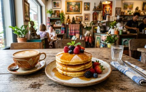 Pancake cafe — Craving Stacks & Brews? Welcome to Pancake Palace, Silom's Favorite Pancake Cafe!